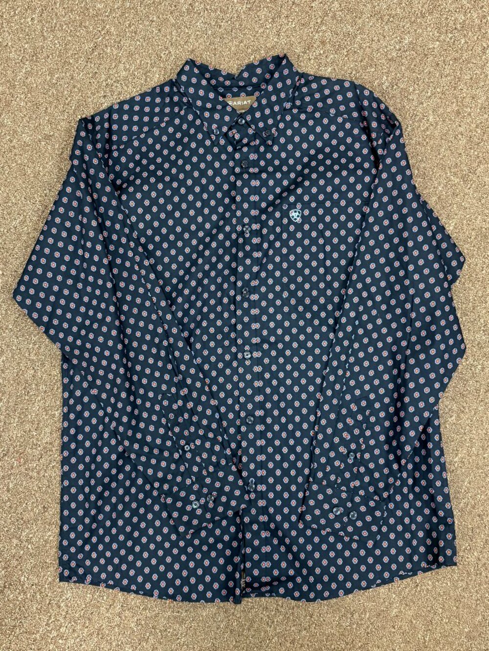 Ariat Men's Taylor Classic Fit Long Sleeve Button-down Shirt - Dark Blue Print